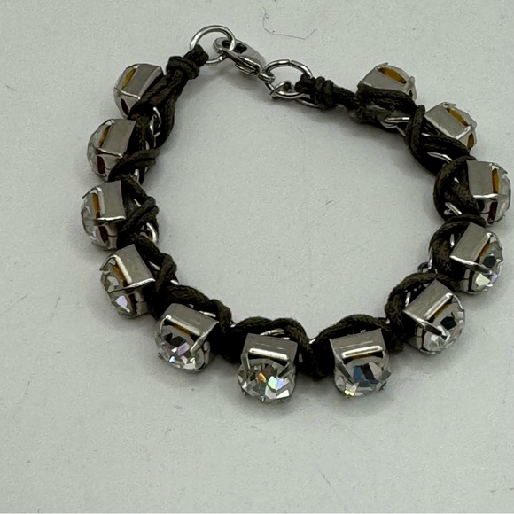 American Eagle large sparkling rhinestone woven bracelet 7” boho mob wife - Picture 13 of 13